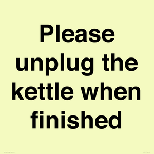 Please unplug the kettle when finished